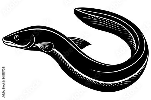eel fish silhouette vector illustration