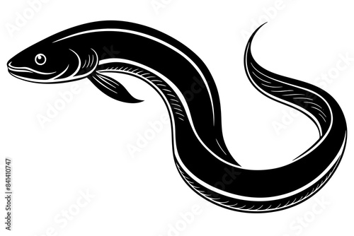 eel fish silhouette vector illustration