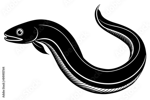 eel fish silhouette vector illustration