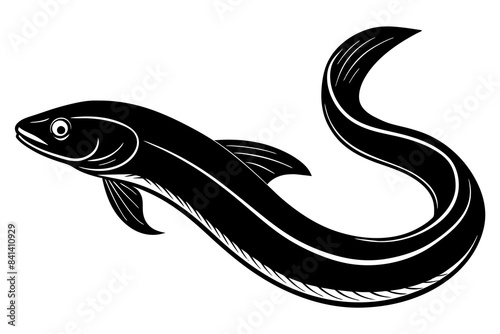 eel fish silhouette vector illustration