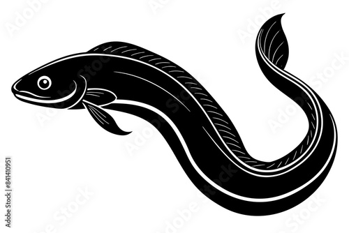 eel fish silhouette vector illustration