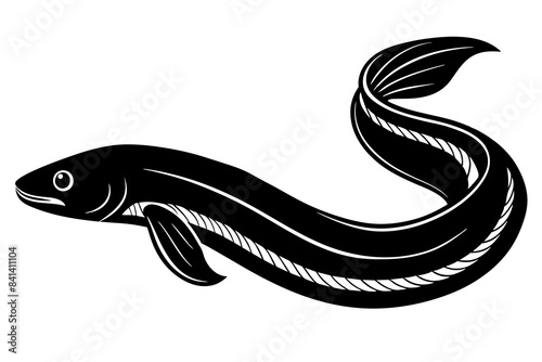 eel fish silhouette vector illustration