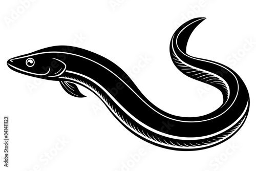 eel fish silhouette vector illustration