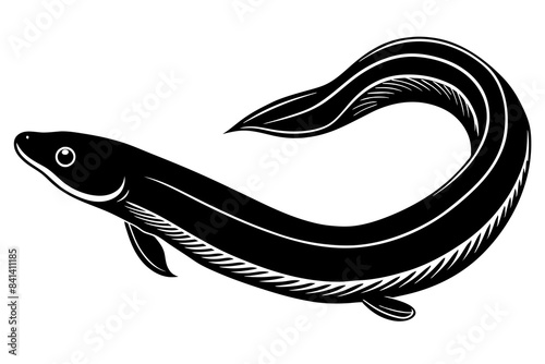 eel fish silhouette vector illustration