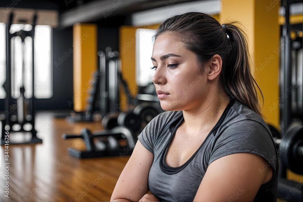 Confident Curvy Woman Working Out in the Gym, Embracing Health and Wellness Confident Curvy Woman Working Out in the Gym, Embracing Health and Wellness
