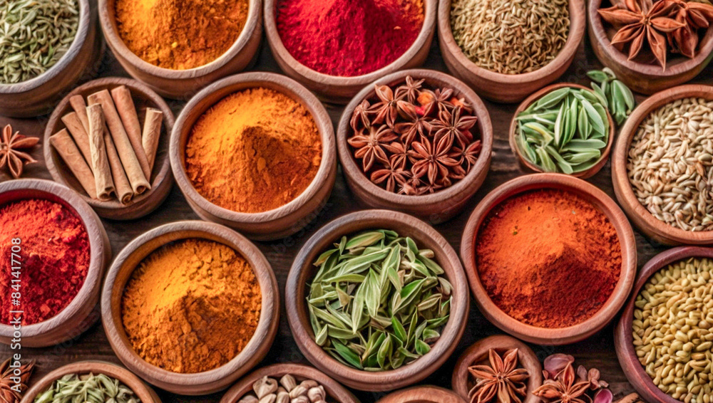 Various food spices and herbs, food ingredients, herbal medicine ingredients, which have delicious taste and health benefits.concept Health & Fitness.High quality photos. Various food spices and herbs, food ingredients, herbal medicine ingredients, which have delicious taste and health benefits.concept Health & Fitness.High quality photos.