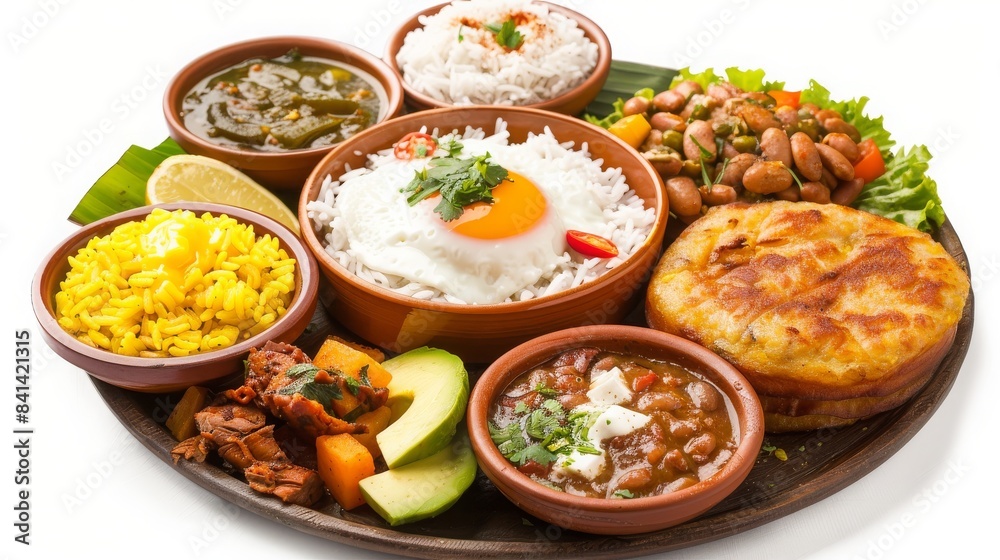 Traditional Indian thali with various dishes including rice, curry, vegetables, and bread served on a plate, showcasing vibrant flavors and colors. Traditional Indian thali with various dishes including rice, curry, vegetables, and bread served on a plate, showcasing vibrant flavors and colors.