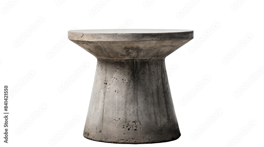 Contemporary Concrete Side Table With Wide Round Top And Tapered Base Contemporary Concrete Side Table With Wide Round Top And Tapered Base