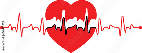 heart and heartbeat graph symbol