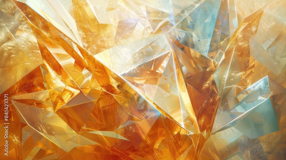 Gold crystal faceted texture. Generative AI Gold crystal faceted texture. Generative AI