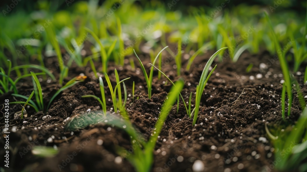 Grass Soil Nature Growth. Generative AI
