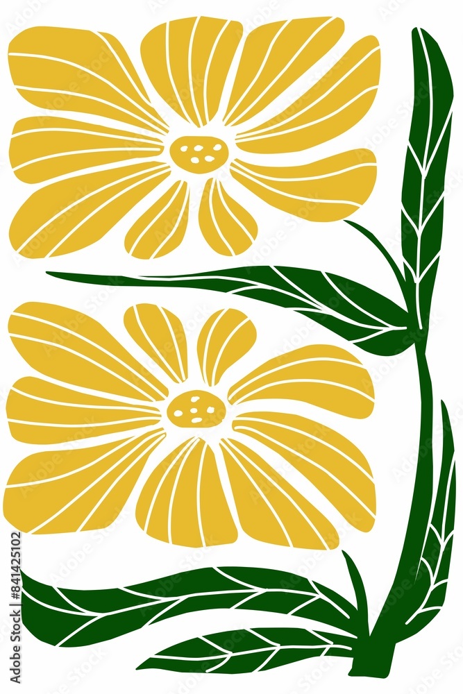 Modern flower illustration. Groovy flower.