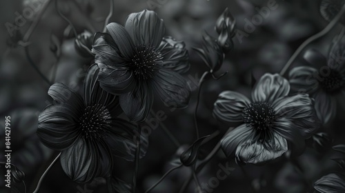 Artistic Depiction of Black Flowers