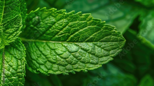 Mint leaf close up. Generative AI