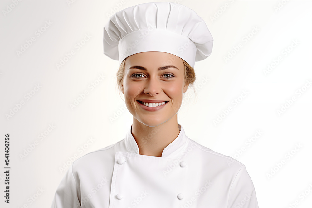 Smiling white pastry chef on white background. Smiling white baker. Bakery professions. Bakery job offer. American pastry maker. Africa. Image for graphic designer. Image for flyers. French baker. Smiling white pastry chef on white background. Smiling white baker. Bakery professions. Bakery job offer. American pastry maker. Africa. Image for graphic designer. Image for flyers. French baker.