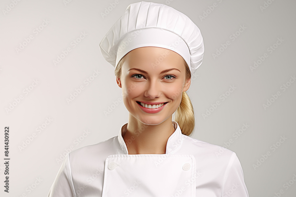 Smiling white pastry chef on white background. Smiling white baker. Bakery professions. Bakery job offer. American pastry maker. Africa. Image for graphic designer. Image for flyers. French baker. Smiling white pastry chef on white background. Smiling white baker. Bakery professions. Bakery job offer. American pastry maker. Africa. Image for graphic designer. Image for flyers. French baker.