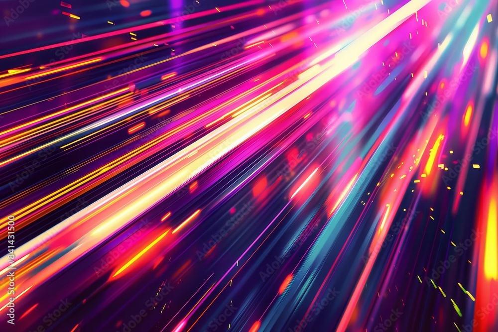 A beautiful abstract futuristic dark background with neon pink and orange glows created by AI. A beautiful abstract futuristic dark background with neon pink and orange glows created by AI.