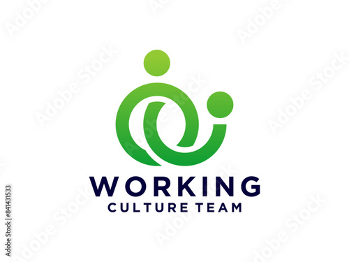 Abstract People logo icon design. Family teamwork coworking.