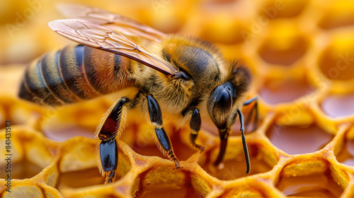 Bee, insect, pollinator, nature, honeybee, honey, close-up, macro, pollen, Beehive, nectar, flora, spring, summer, wildlife, environment, ecology, biodiversity, sustainability, ecosystem © Andreas