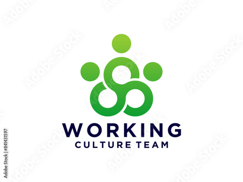 Abstract People logo icon design. Family teamwork coworking.