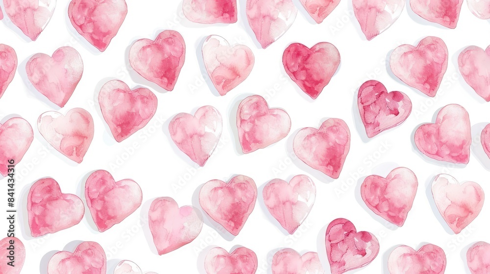 Lovely pastel pink heart pattern on white background for Valentine s Day designs Lovely pastel pink heart pattern on white background for Valentine s Day designs