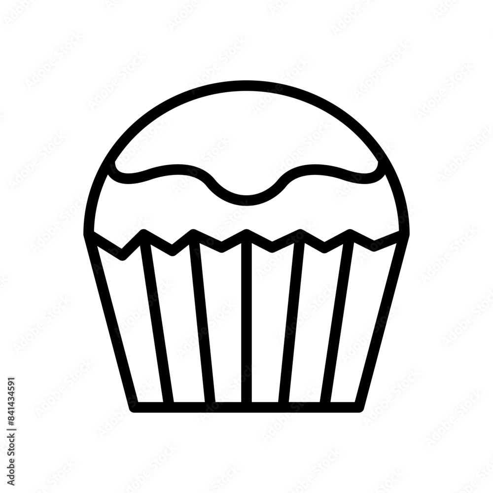 Cupcake line icon. Cupcake icon. Cake icon isolated on white background. Transparent background, minimalist symbol. Vector images