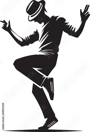 Man Dancing poses - Silhouette of man dancing stlye vector 
