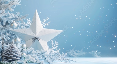 The snowflake star on this Christmas decoration is made from artificial intelligence. © Bundi