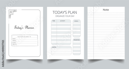 Today Planner Printable template design.