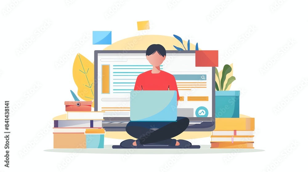 A person receiving a confirmation email after successfully placing an order. A person receiving a confirmation email after successfully placing an order.