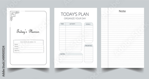 Today Planner Printable template design.