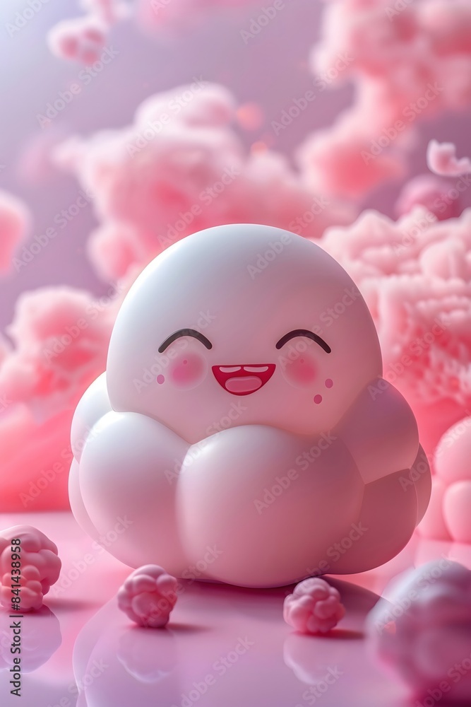 Adorable Pastel-Hued 3D Clay Artwork with Endearing Features on a Calming Minimalist Background Adorable Pastel-Hued 3D Clay Artwork with Endearing Features on a Calming Minimalist Background