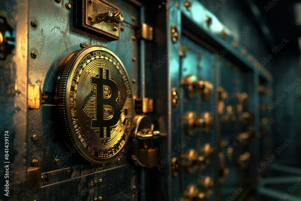 Digital Bitcoin storage security. Virtual storage. Generate Ai