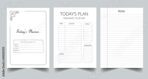 Today Planner Printable template design.