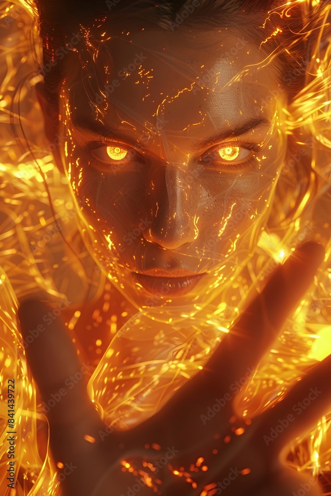 Brigit,Triple Goddess of Fire,Enveloped in Shimmering Shroud of Plasma and Flame Brigit,Triple Goddess of Fire,Enveloped in Shimmering Shroud of Plasma and Flame