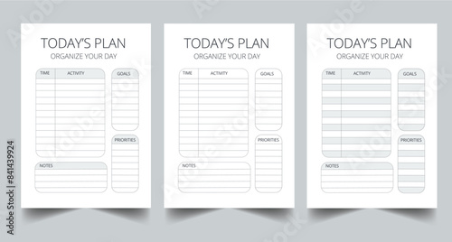 Today Planner Printable template design.