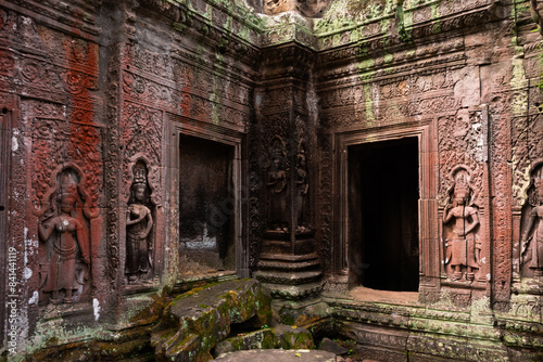 Angkor Thom, ancient temple ruins in Cambodia jungle