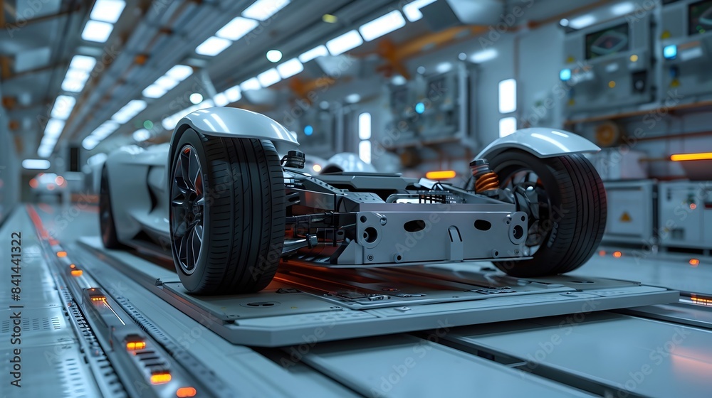 Cutting-Edge Electric Vehicle Battery Technology in Pristine Research Facility Cutting-Edge Electric Vehicle Battery Technology in Pristine Research Facility