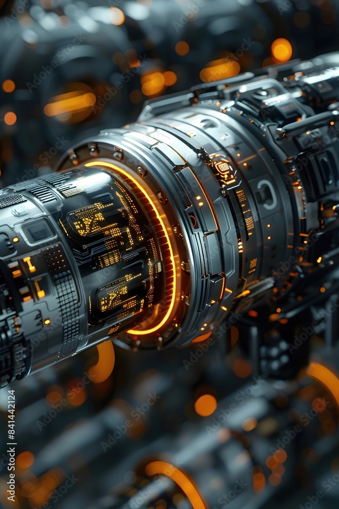 Cutting-edge Futuristic Technology:Sleek Metallic Components and Advanced Digital Interfaces Cutting-edge Futuristic Technology:Sleek Metallic Components and Advanced Digital Interfaces
