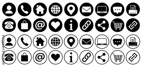 Set of Contact and web icons.Vector
