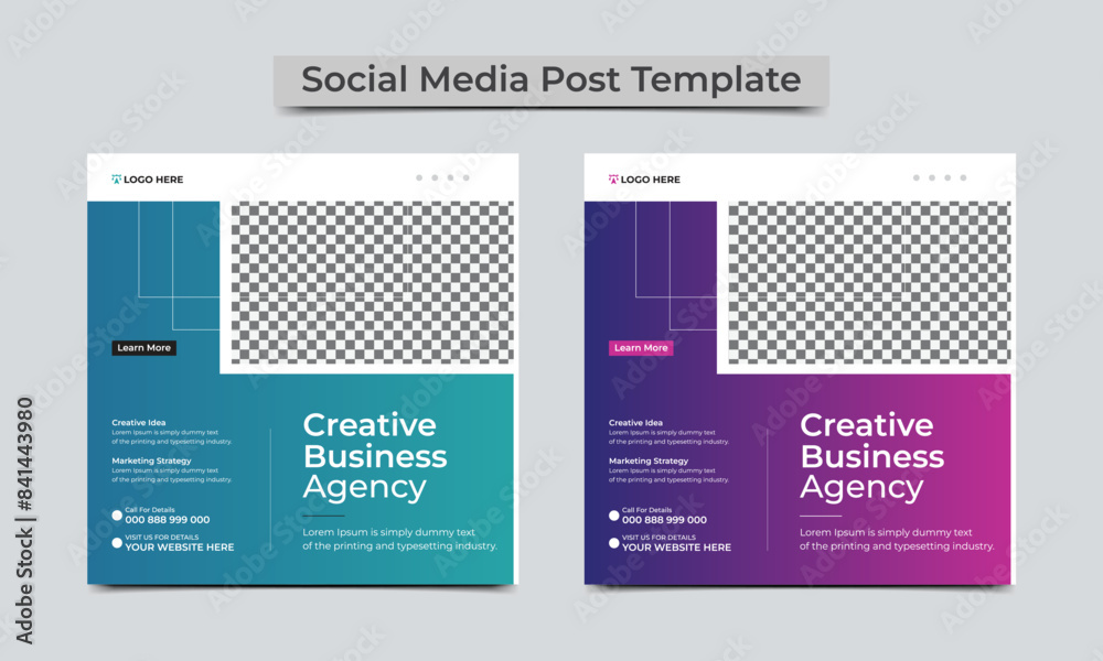 Obraz premium Creative marketing agency social media post design template.