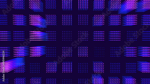 Hi Tech Network Connection Blue Lines Grid. 3D Technology Style Banner Design. Technology Vector Illustration. Futuristic Design for Technology or Science Event.