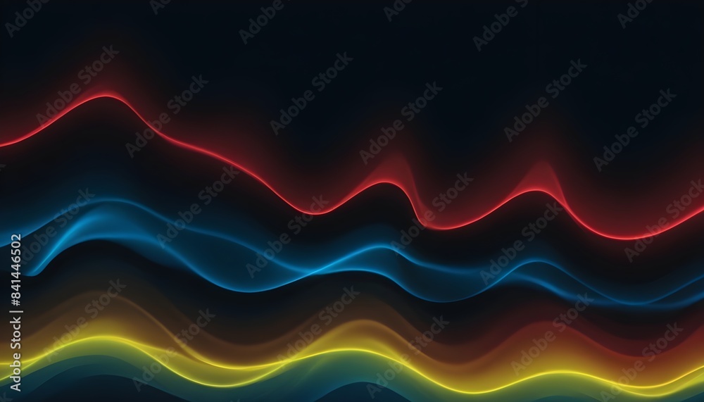 Smooth gradient background red blue yellow color abstract wave backdrop, banner poster header design