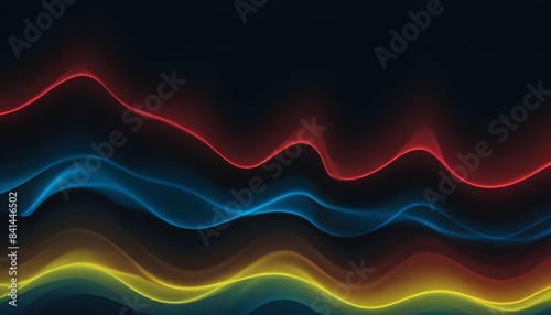Smooth gradient background red blue yellow color abstract wave backdrop, banner poster header design