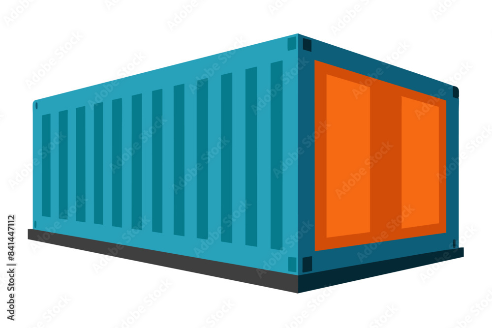 Shipping container used for storage and transportation in global logistics. Red and Blue Shipping container used for storage and transportation in global logistics. Red and Blue