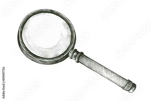 Valokuvatapetti Hand drawn retro magnifying glass sticker design element
