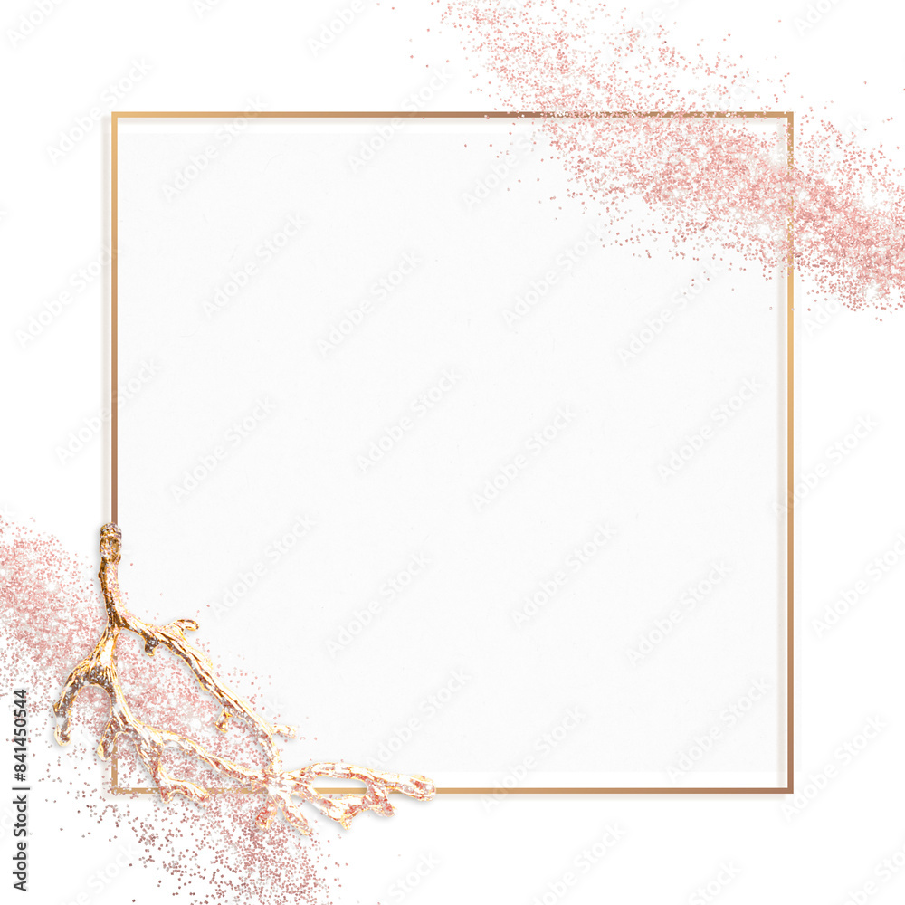 Obraz premium Sparkly frame png on textured background