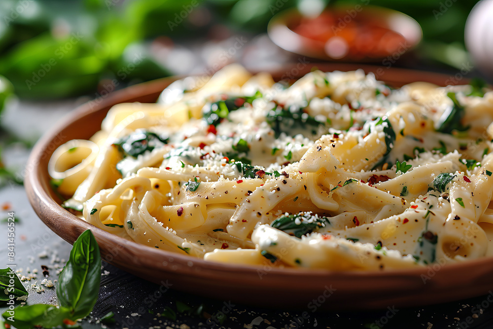 Spinach and Artichoke Pasta tossed with a creamy sauce made from spinach, artichoke hearts, garlic, Parmesan cheese, and cream. Spinach and Artichoke Pasta tossed with a creamy sauce made from spinach, artichoke hearts, garlic, Parmesan cheese, and cream.