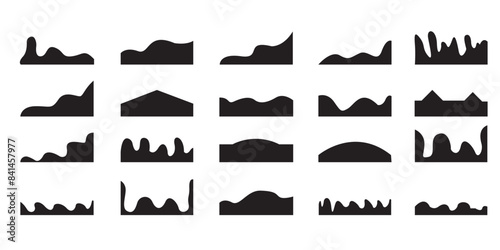 border, lines, wave website divider collection.  Modern social media icon separators, Web page divider shapes for website design.