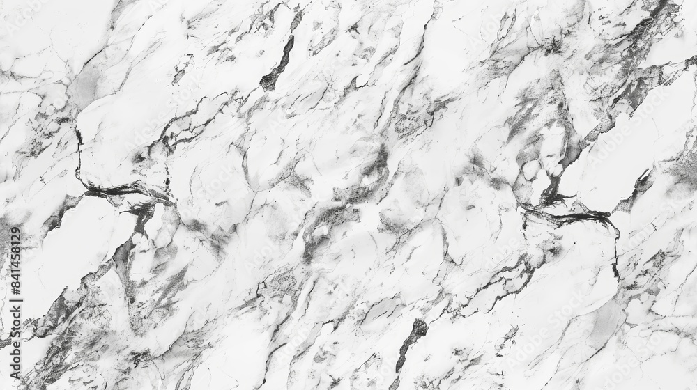 Fototapeta premium High-resolution white marble texture with elegant gray veining, suitable for backgrounds, designs, and architectural projects.
